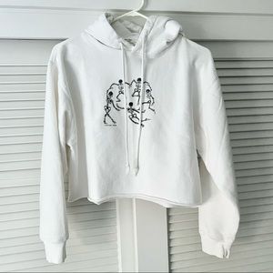 Brandy Melville Dancing Skeletons Cropped Hoodie